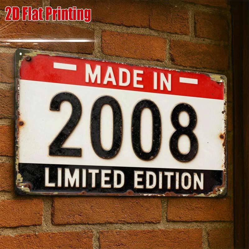 TEMU 2D Plat - 2D-Flat, 1pc Plaque Métallique Vintage Édition Limitée 2008, Décoration de Garage en Métal , Lettrage , Impression de Haute Qualité,