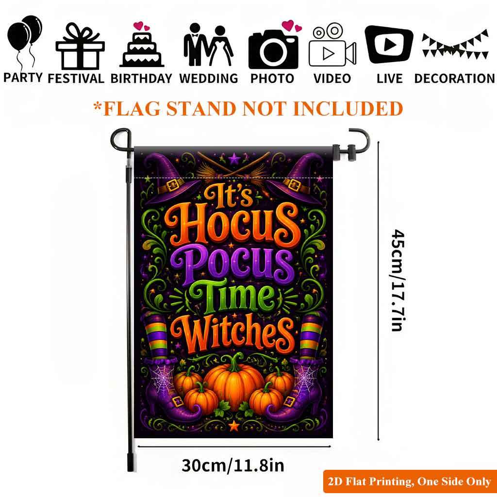 TEMU 2d Flat - 2d Flat - 2d Flat Printing Garden Flag 1pc, Witchy Single-sided Print Garden Flag, Durable Polyester Yard Flag, Outdoor Home & Holiday