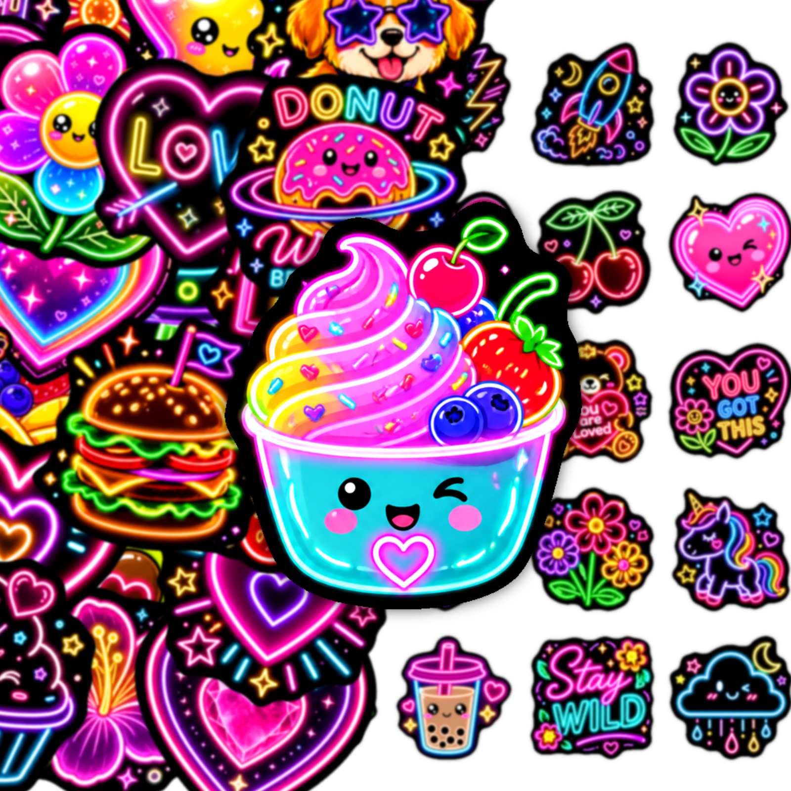 TEMU 50pcs Stickers, Vibrant Decals For Laptop Water Bottle Phone Case Luggage Notebook Computer, Cute Cartoon Decorative Decals For Daily Life