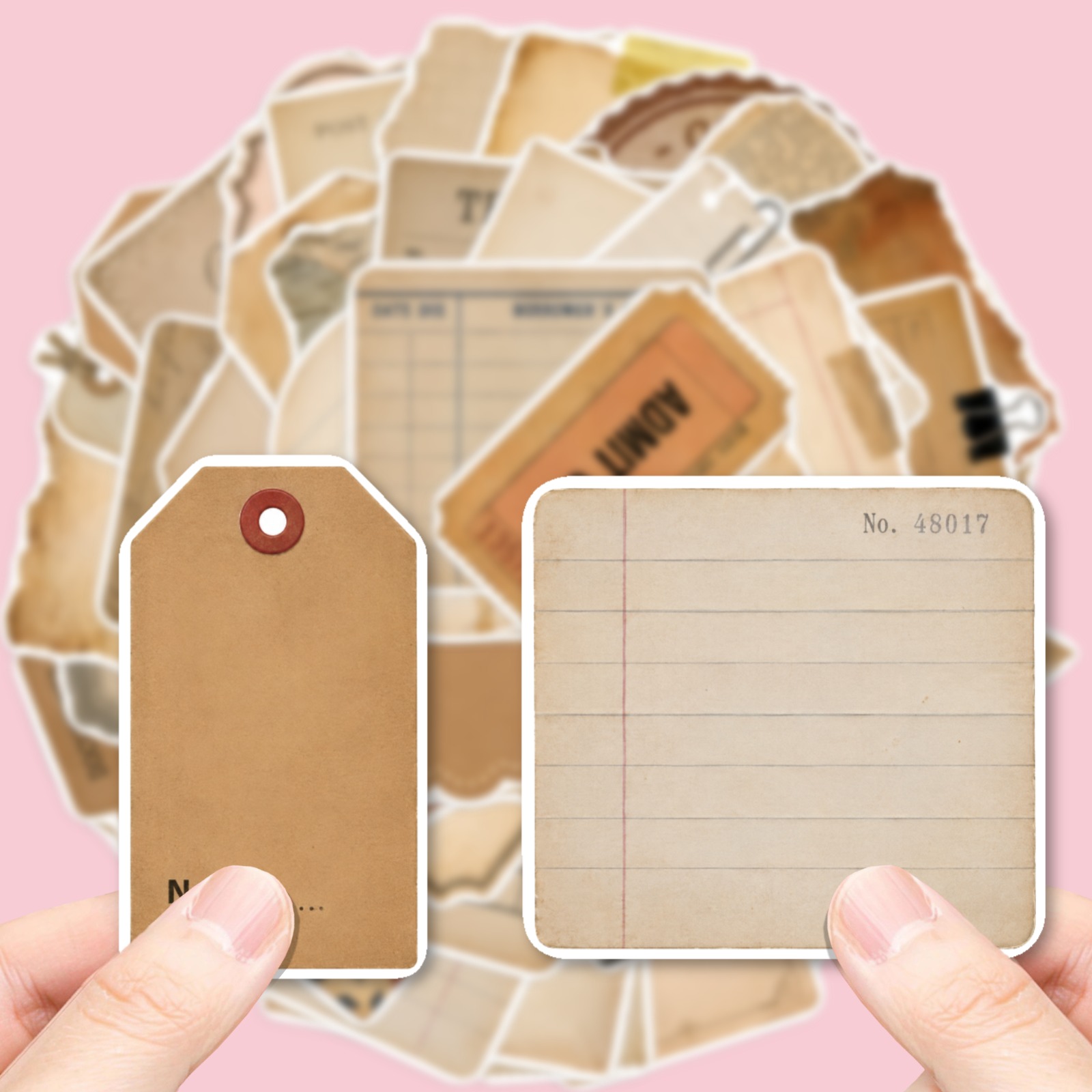 TEMU 50pcs Vintage Style Stickers Decals Decorative Labels For Journal Notebook Luggage Bottle Laptop Decor