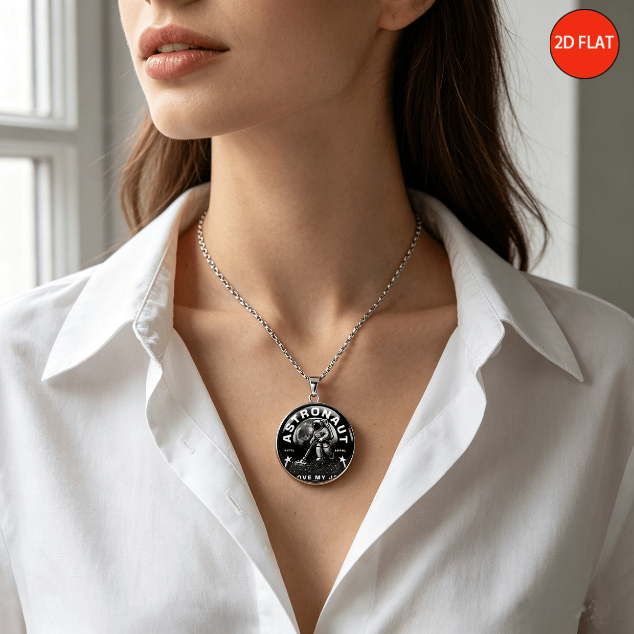 Creative Astronaut-Themed Stainless Steel Necklace