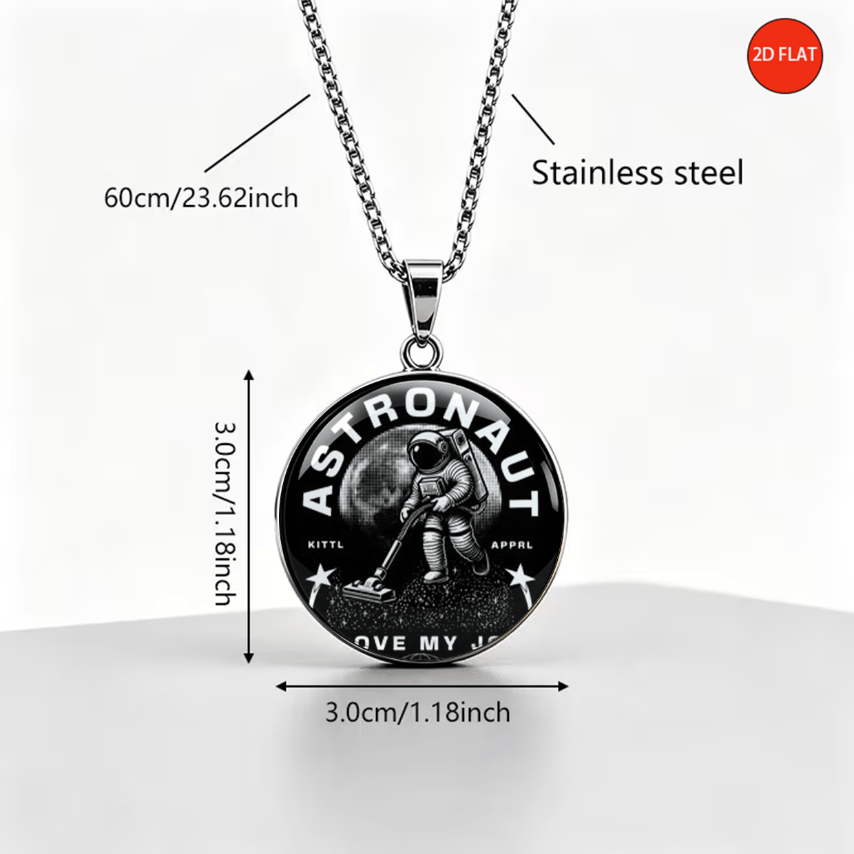 Creative Astronaut-Themed Stainless Steel Necklace