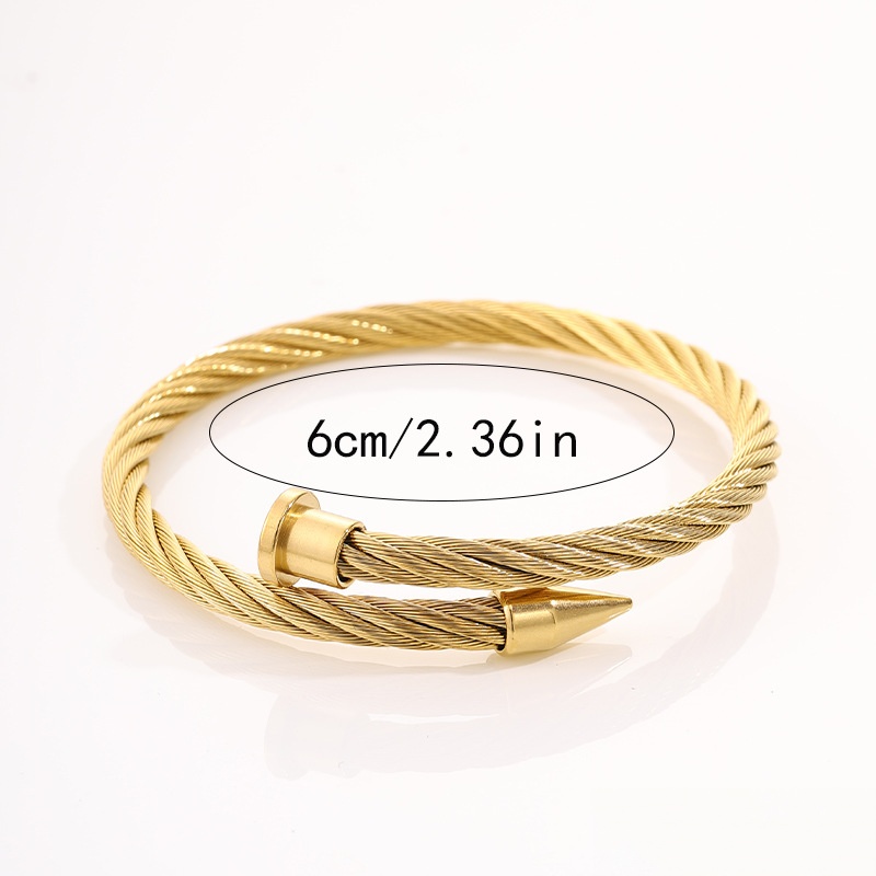Creative 304 Stainless Steel Spiral Opening Bracelet, Unisex