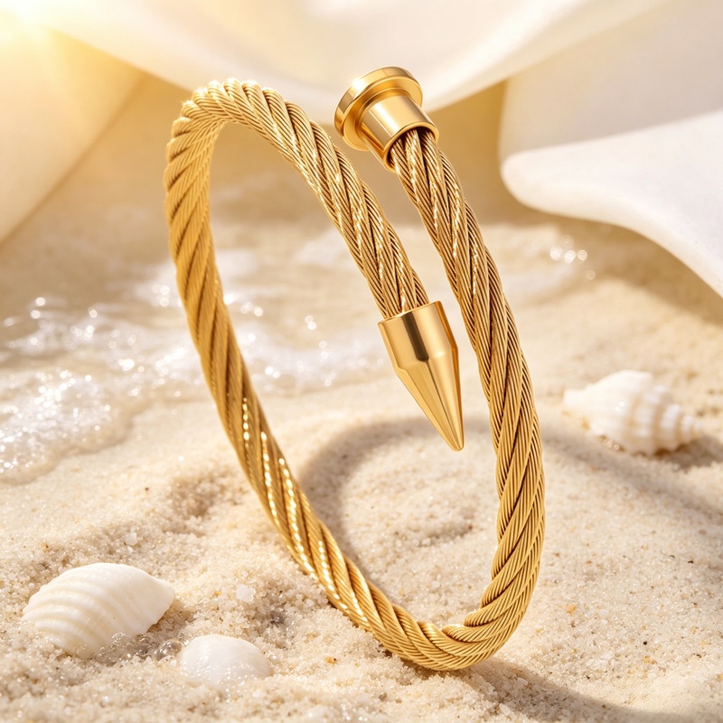 Creative 304 Stainless Steel Spiral Opening Bracelet, Unisex