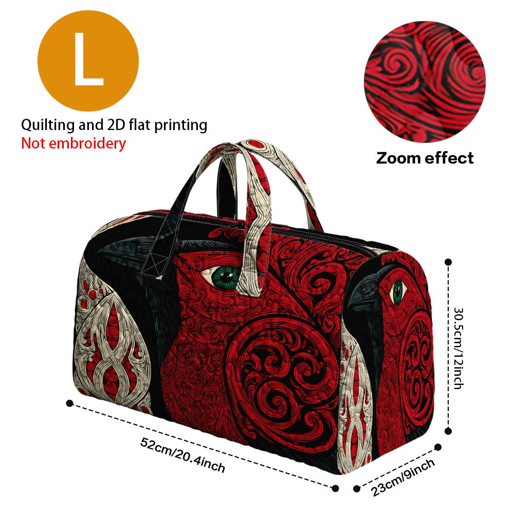 TEMU 2d Flat Printing 1pc, Quilted Tote Handbag With Maori Print, Large Capacity Handbag, Sports Gym Bag, Daily Zipper Bag, Duffle, Vacation , Work