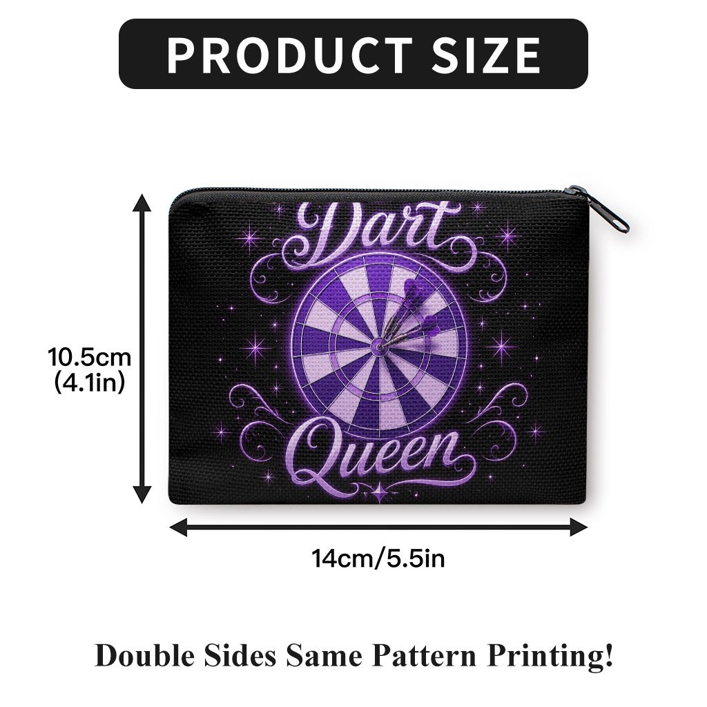TEMU Porte-monnaie 1 pièce, Porte-monnaie portable imprimé cible de fléchettes avec détails violets, Porte-clés et porte-cartes multifonctionnel,