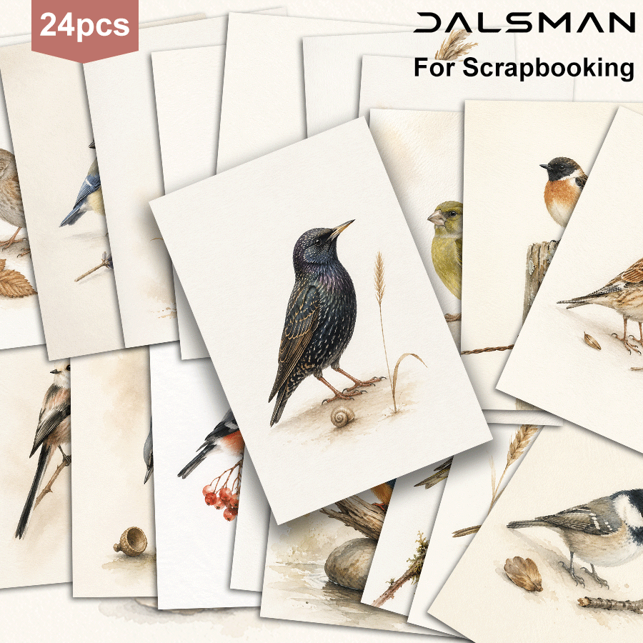 TEMU Juego de 24 postales de pájaros en acuarela, papelería de vintage para amantes de , tarjetas de felicitación para y familiares, tarjetas de