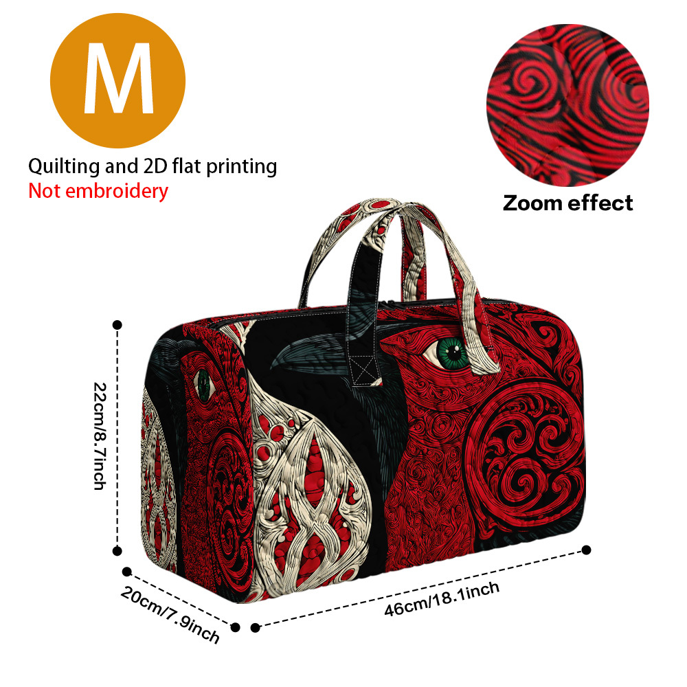 TEMU 2d Flat Printing 1pc, Quilted Tote Handbag With Maori Print, Large Capacity Handbag, Sports Gym Bag, Daily Zipper Bag, Duffle, Vacation , Work