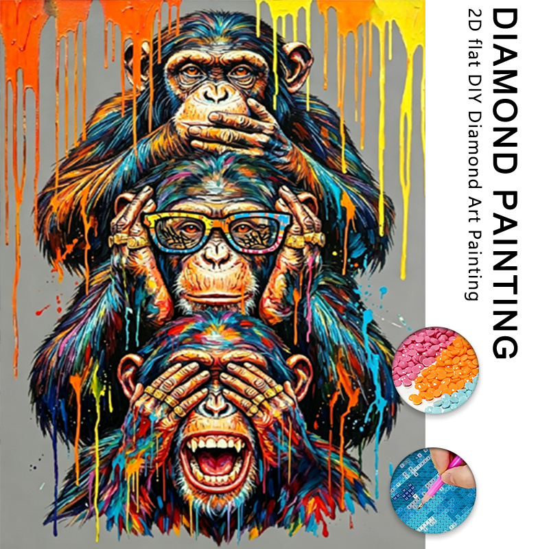 TEMU 1 Set Kit de Peinture Diamant Graffiti Tendance , Grande Taille Adulte 19D Kit de Peinture Art Diamant, Convient aux Adultes et Débutants