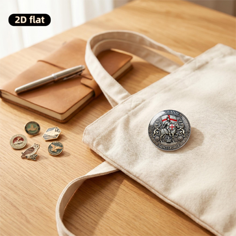Saint George Knight Lion Badge Brooch, Unique Design