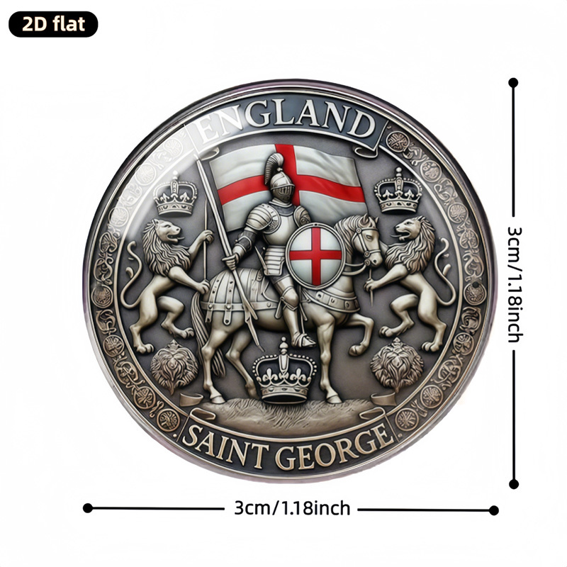 Saint George Knight Lion Badge Brooch, Unique Design