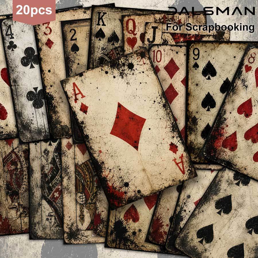 TEMU 20-pack Dalsman Vintage Playing Card Style Postcards For Wall Decor And Greeting Cards Collectible Art Prints Perfect For Scrapbooking And