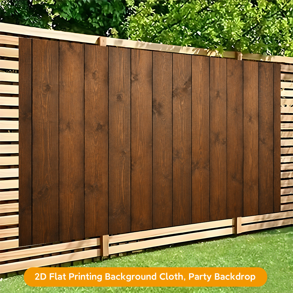 Wooden Brown Panels Party Decoration Wall Hanging Backdrop Banner