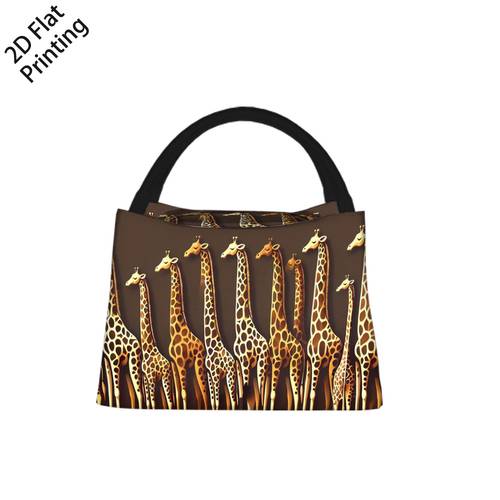 item picture 1pc giraffe spotted pattern printed thermal bag insulation bag 2d flat printing lunch bag suitable for office unisex portable reusable insulated and refrigerated non food contact 2d flat