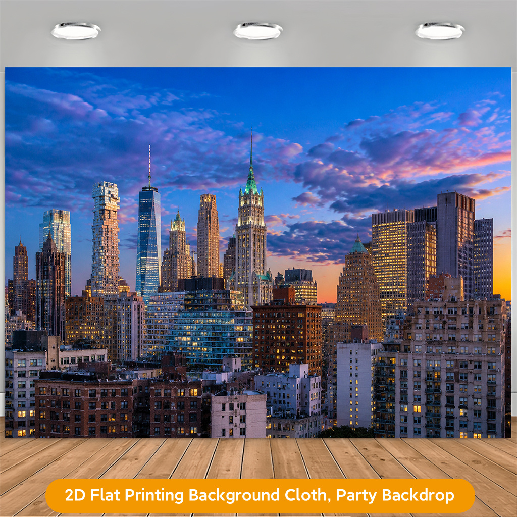 Modern City Skyline Backdrop Banner