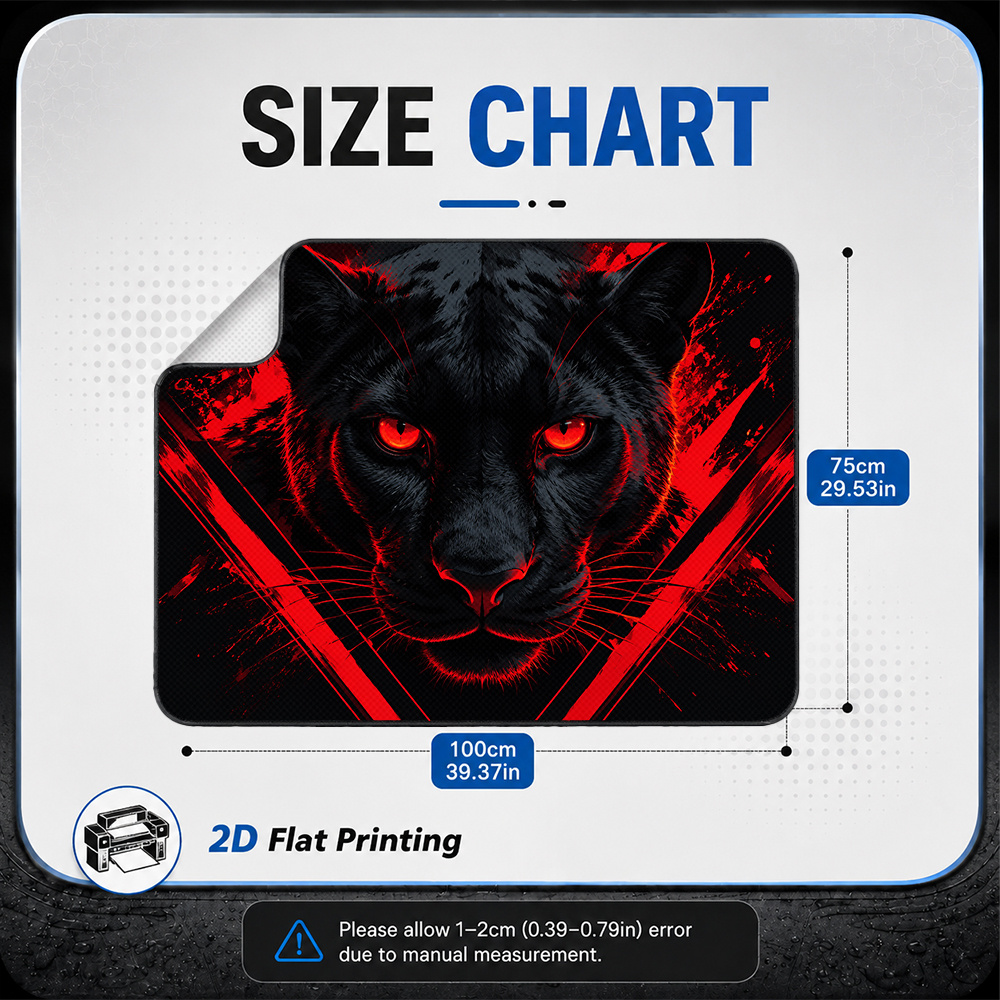 TEMU 2d Flat, 1pc Car Cargo Mat With Panther Gaze Graphic, Suv Boot Floor Liner, Pet Friendly, Ideal For Storage, Groceries, Camping Essentials, And