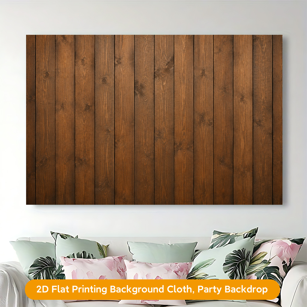 Wooden Brown Panels Party Decoration Wall Hanging Backdrop Banner