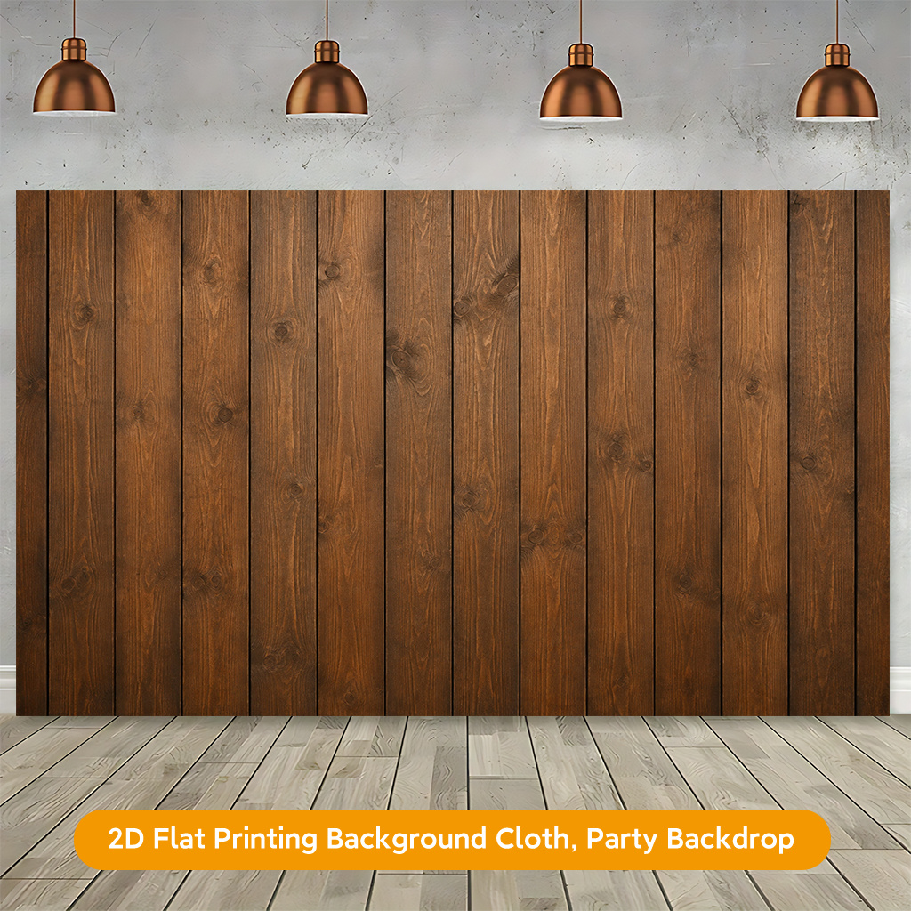 Wooden Brown Panels Party Decoration Wall Hanging Backdrop Banner