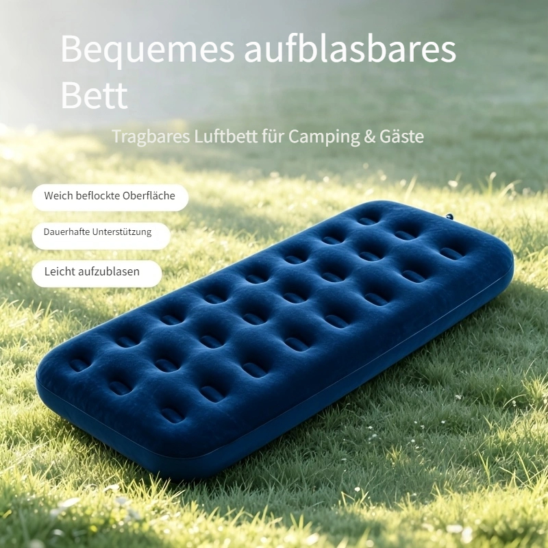 Tragbares *bett für Outdoor-Camping, 3 Farben verfügbar, temporäres Bett für Zuhause, Büro, Nickerchen, Plüsch-Luftmatratze, tragbares aufblasbares Bett *-Aufblasbett, Outdoor-Camping, Auto-Bett,