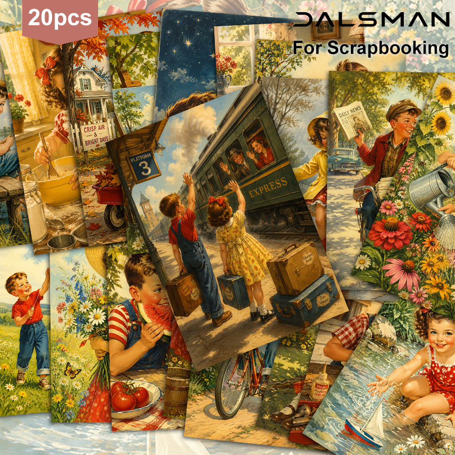 TEMU Lot de 20 cartes postales DALSMAN Vintage Nostalgique Vie pour l'envoi par la poste et cartes de vœux, décoration murale pour le scrapbooking et