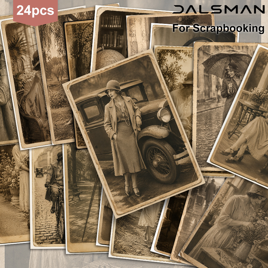 TEMU 24-pack Dalsman Vintage Retro Style Postcards For Mailing And Greeting Cards Collectible Wall Art Decor For Scrapbooking And Journaling Projects