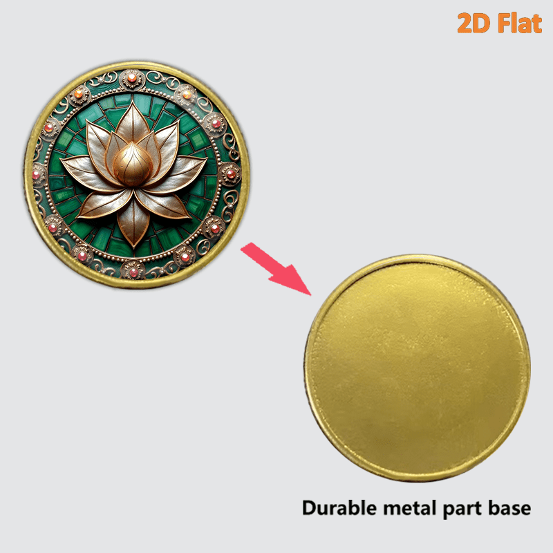 Ornate Elegant Lotus Round Zinc Alloy Brooch