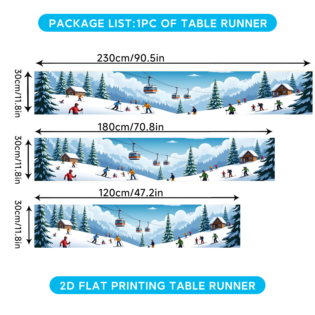 TEMU 1pc Table Runner - Winter -themed Polyester Fabric Suitable For Christmas, Easter Decorations, For Home, For Party, For Picnic, For Dinner Table