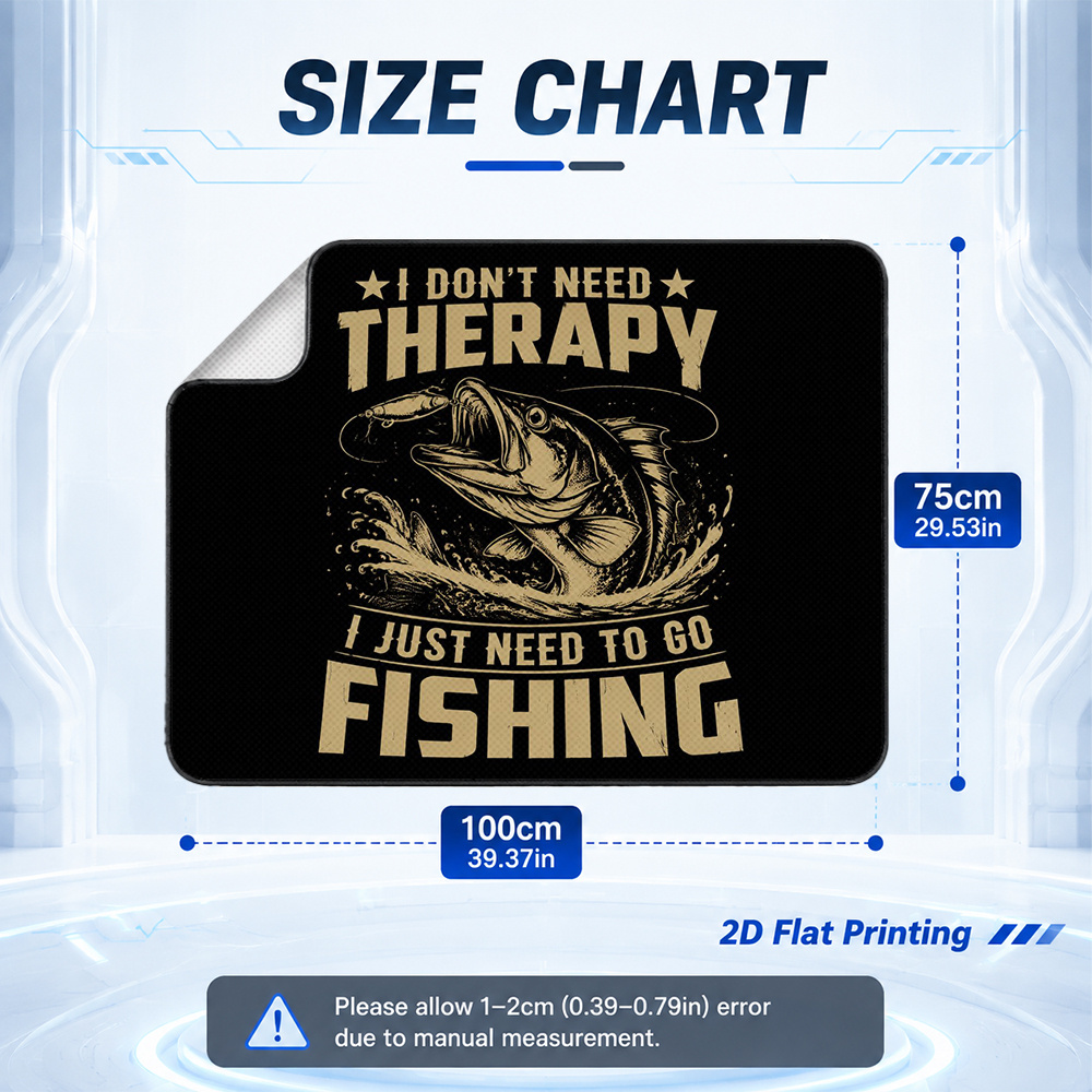 TEMU 2d Flat, 1pc Car Trunk Mat With Fishing Enthusiast Illustration, Universal Cargo Liner Designed For Suv, Crossover, Or Sedan, Business Travel,