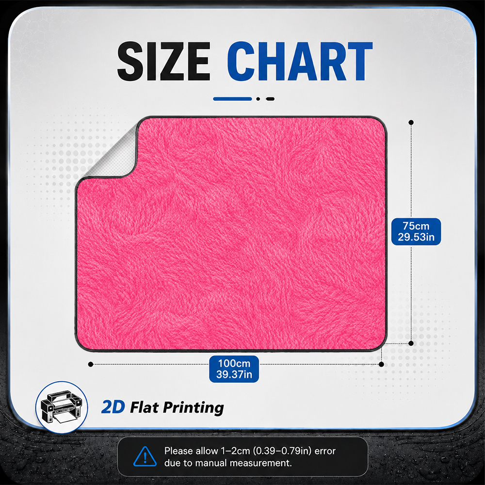 TEMU 2d Flat, 1pc Fuzzy Pink Surface Motif Car Boot Cargo Liner, Universal Trunk Mat Fitting Suv, Hatchback, Sedan Or Van, Functional For Business