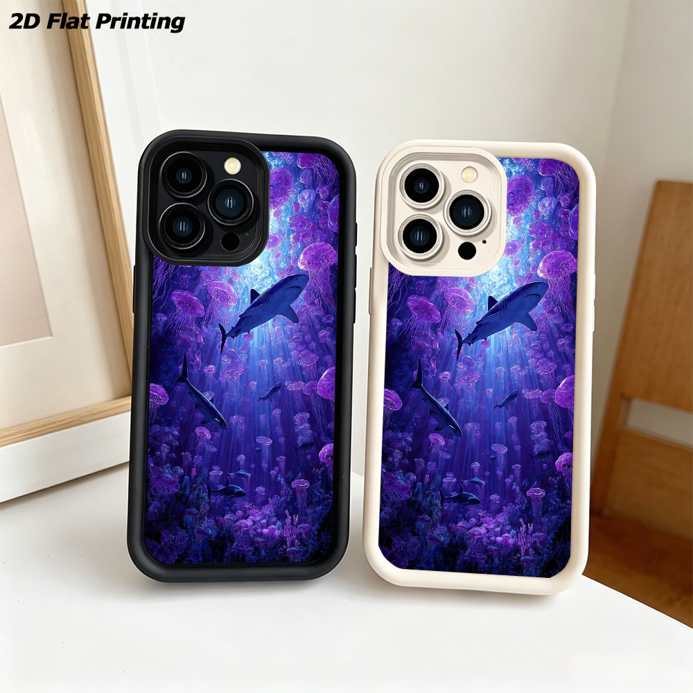 phone case 2d flat deep   jellyfish phone case suitable for iphone   air 17 pro 17 pro   16     pro    15 pro 15 pro max 14 12 13 11 pro iphone xr creative stylish and   with full coverage