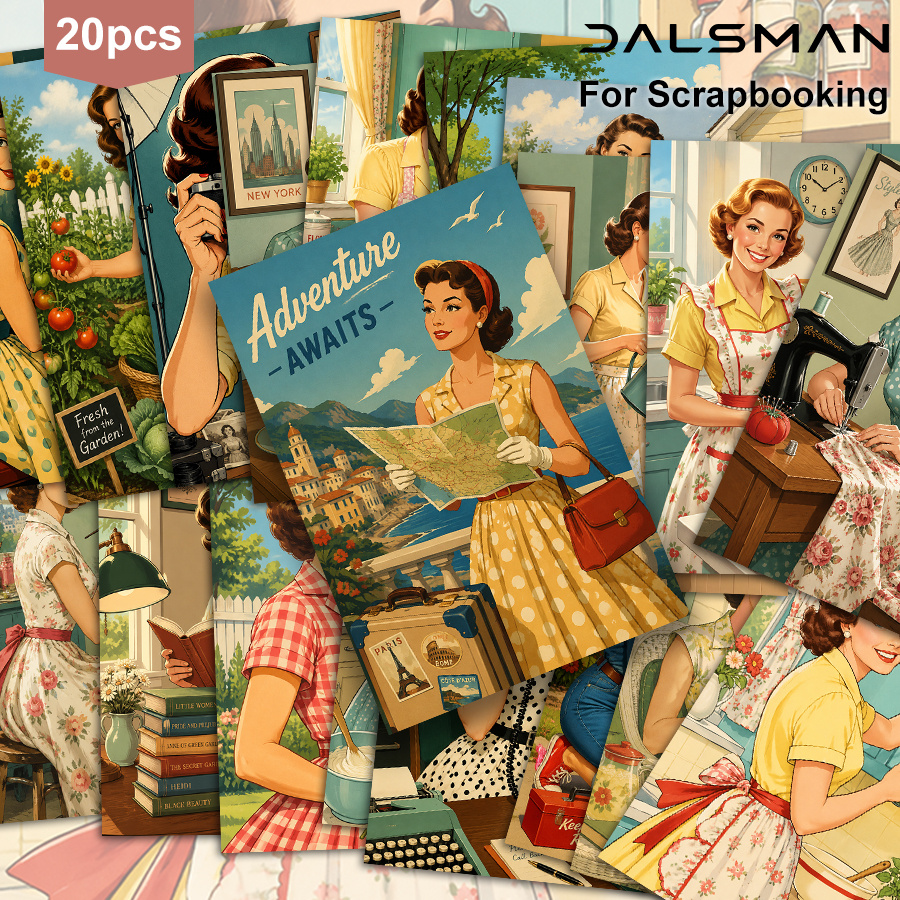 TEMU Lot de 20 cartes postales DALSMAN style rétro vintage pour la décoration intérieure et de vœux, d'art mural pour le scrapbooking et les projets