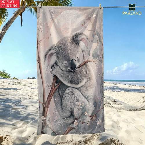 2d flat 1pc sleep koala extra large beach towel ultra dry microfiber super absorbent sand free towel for swimming pool yoga travel lightweight compact beach accessories 2d flat