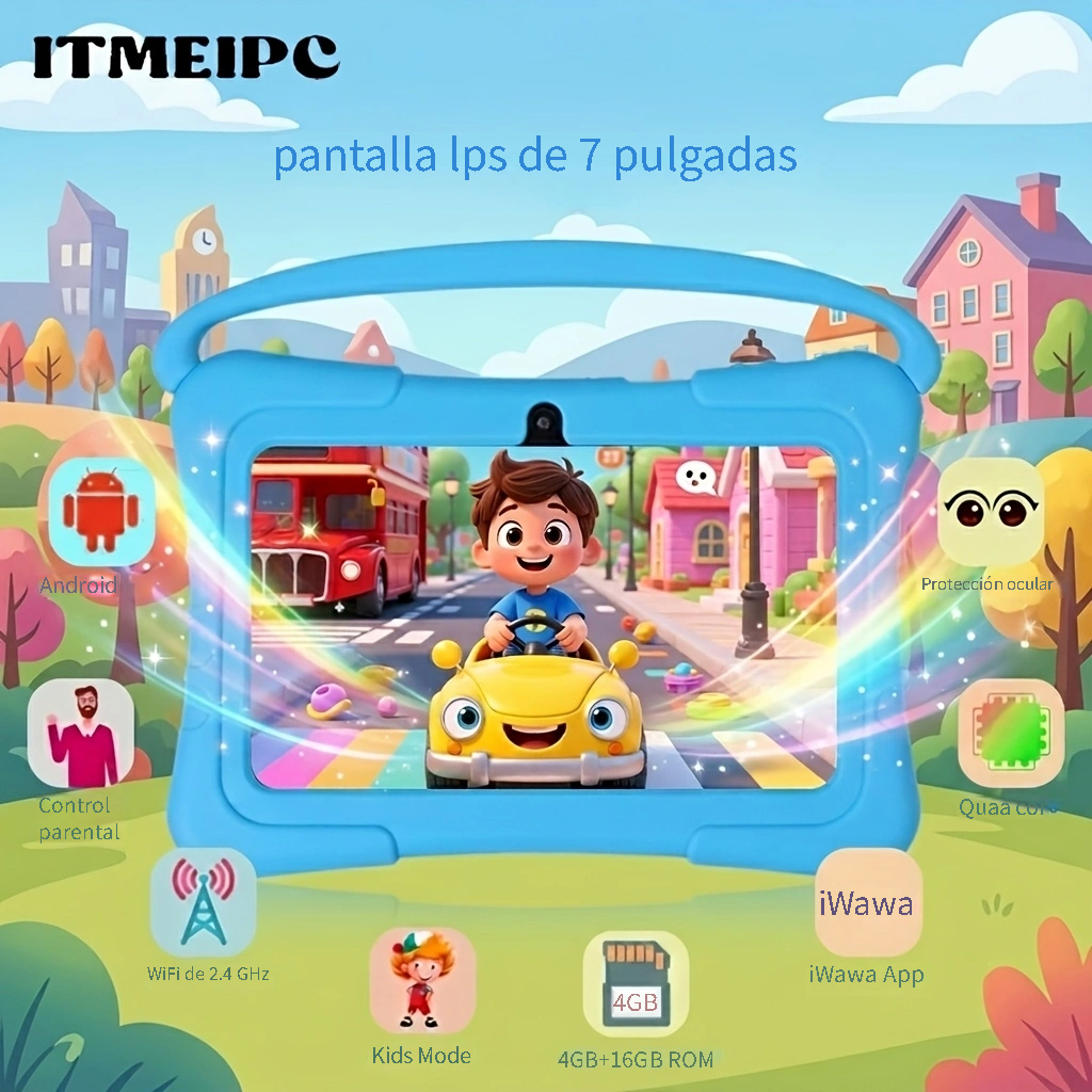 imagen del artículo tablet   de 7 pulgadas/17.78 cm con 4 gb de   (2 gb + 2 gb expandible), 16 gb de rom, procesador de        , pantalla hd ips, cámara dual, wifi 2.4g + 5g, tablet, pad, tablet, pad