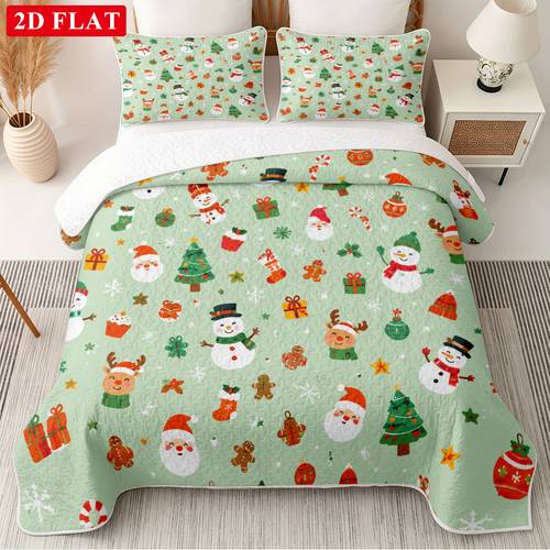 imagem do item conjunto de colcha de 2/3 peças com de 2d (1*colcha + 1/2*fronhas, sem enchimento de almofada), uma decoração de cama para de , presente de feriado para e , vários tamanhos disponíveis, 2d