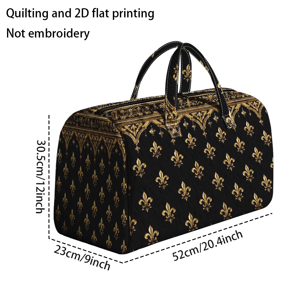 TEMU Sac fourre-tout matelassé plat 2D, 1 pièce, sac de voyage imprimé doré. Convient pour un et est un article pour de de diplômes et de . (Non