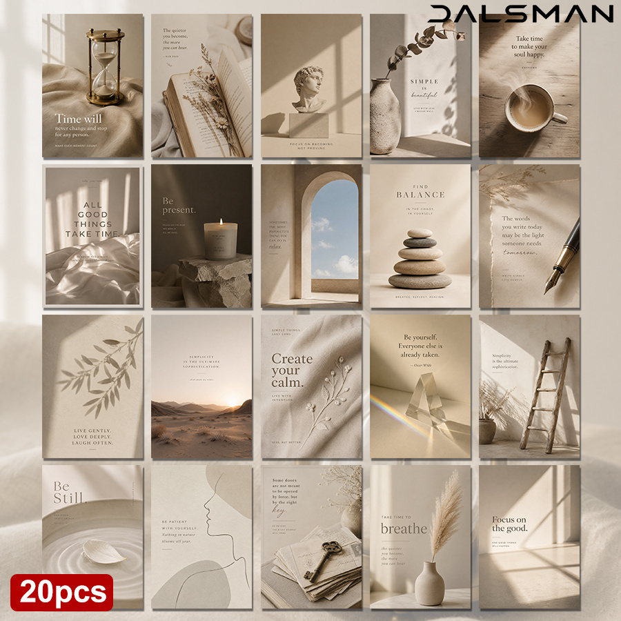 TEMU 20-pack Minimalist Aesthetic Postcards Set For Home Decor Wall Art And Inspirational Gifts For And Colleagues For Office Desk Decoration And