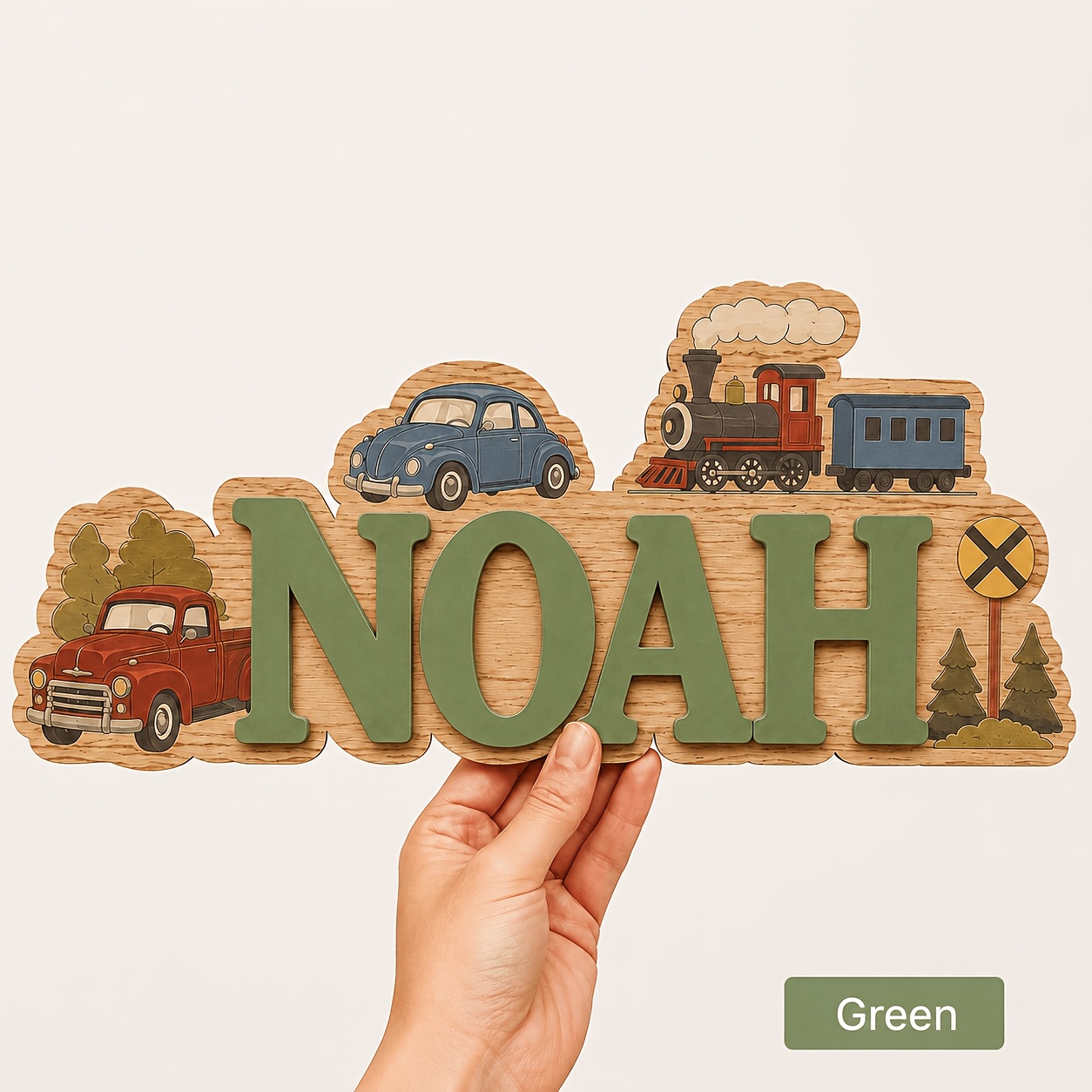 TEMU [christmas] 1pc 3d Personalized Custom Wooden Nameplate, . 30 X 15cm, 3d Letter Wall Decor, Customizable English Name, Car Train Door Sign