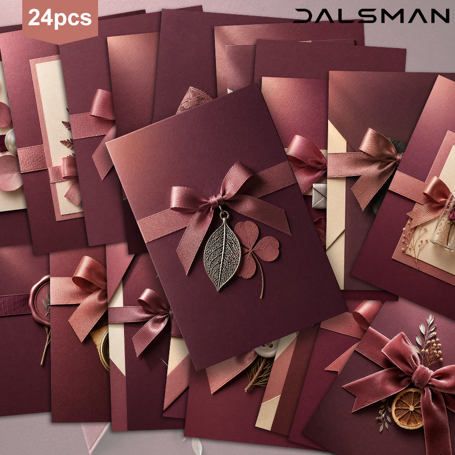 TEMU Set di 24 biglietti da eleganti DALSMAN con decorazione a nastro, ideali come regalo di anniversario per