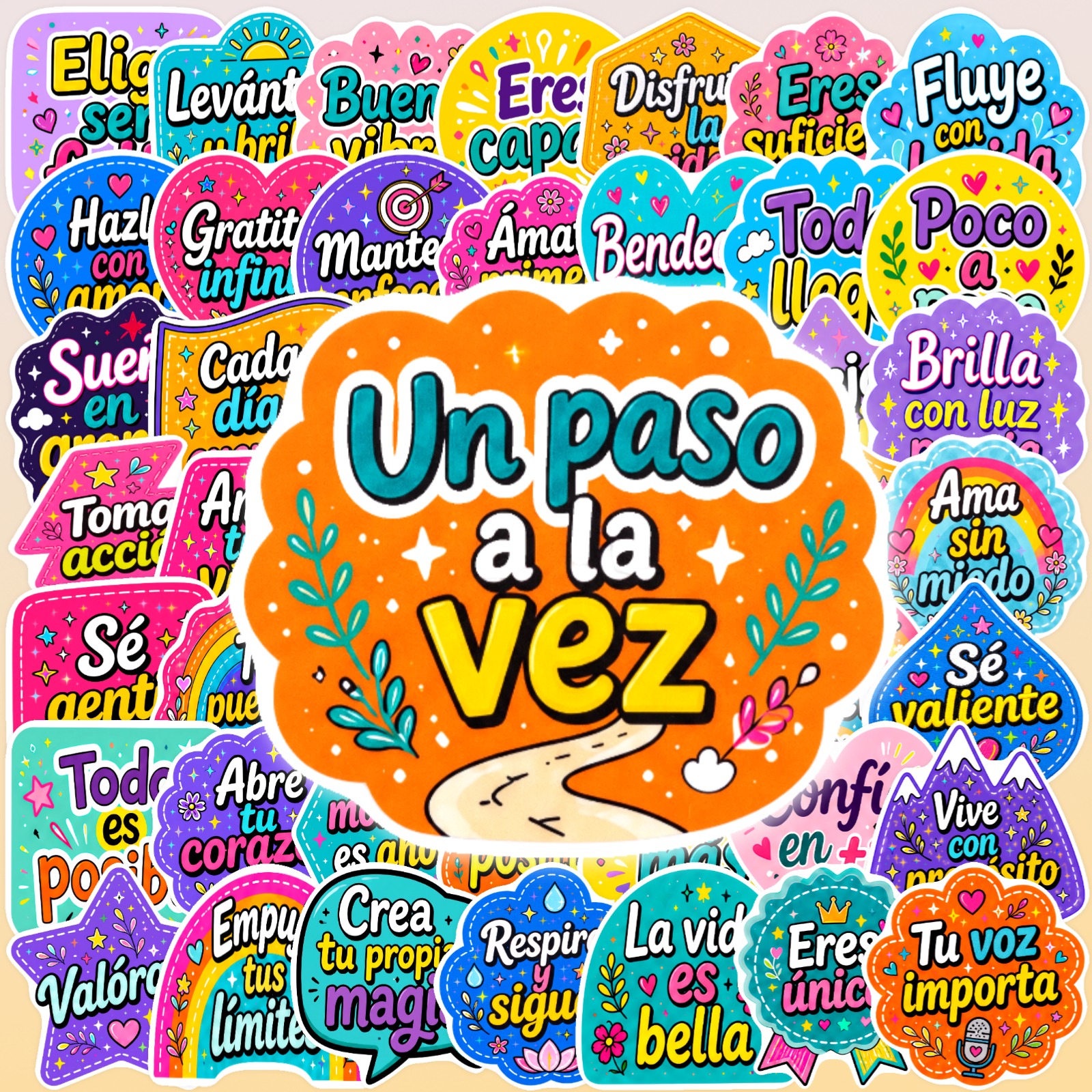 TEMU Need A Little Grab 50 Spanish Motivational Stickers Water Bottles Journals And More