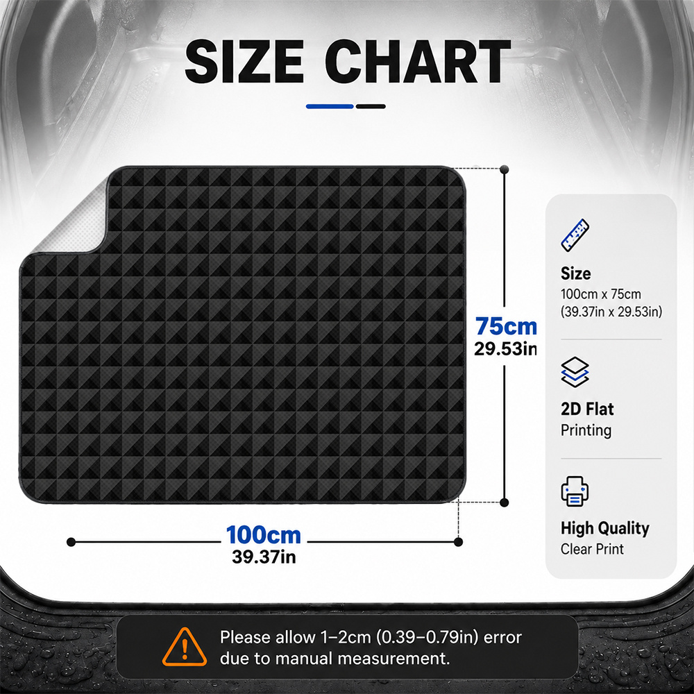 TEMU 2d Flat, 1pc Car Trunk Mat Geometric Grid Pattern, Cargo Area Mat Or Boot Liner For Suvs, Cars, Or Trucks, Decorative Accessory Suitable For