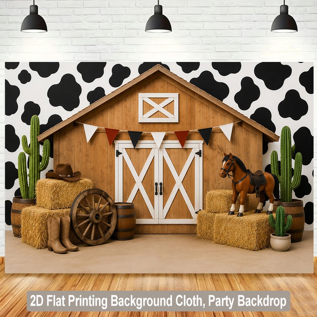 Country Style Barn Decorations Background Cloth Banner