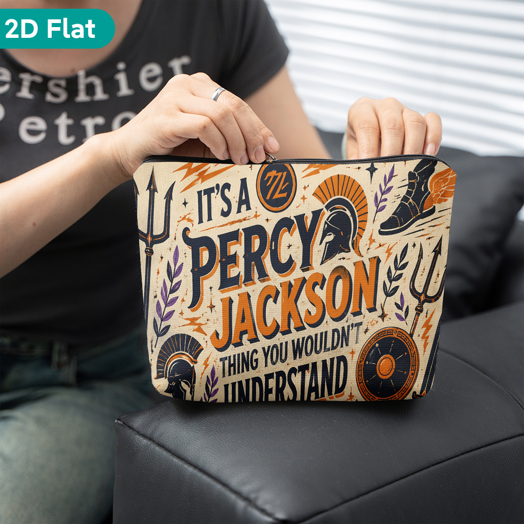 TEMU Makeup Bag 1pc, Themed Illustration, Portable Storage Bag With Double-sided Print Ideal For Halloween Or Christmas Gifts, A Stylish, Cute, And