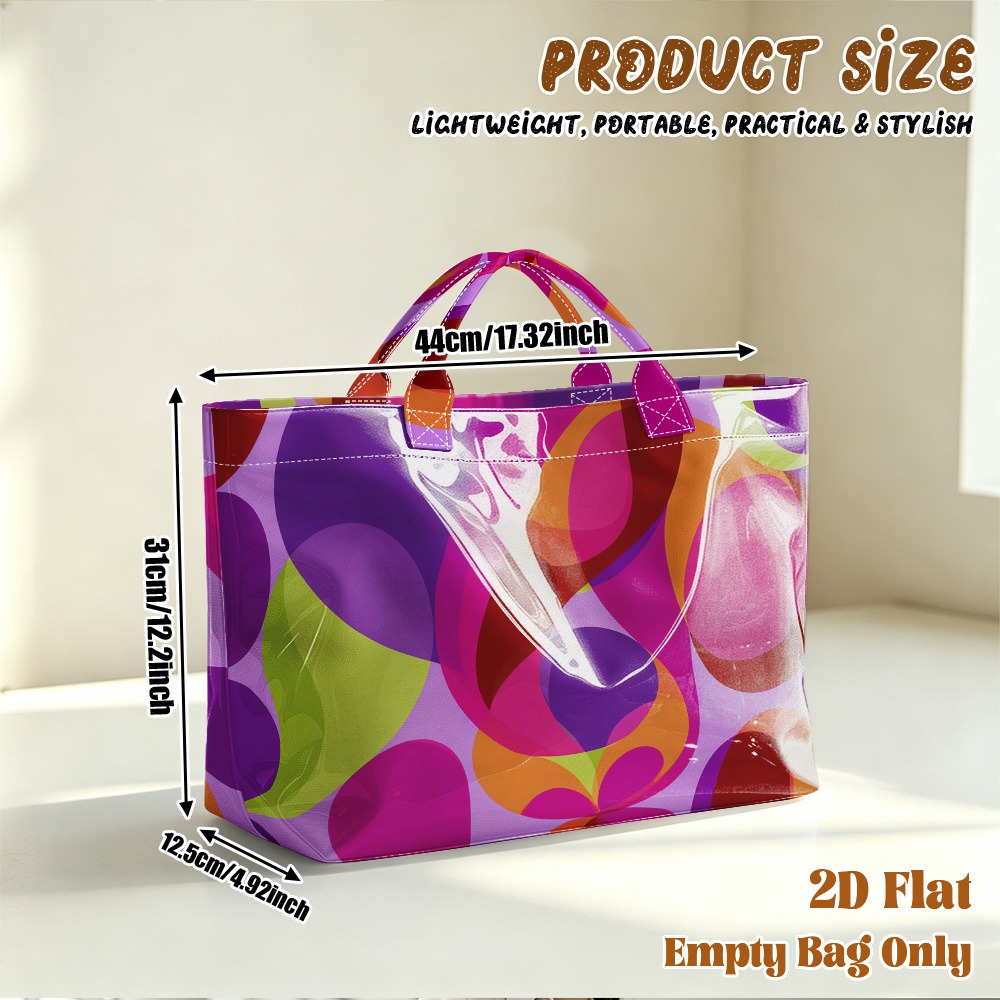 TEMU Borsa tote 1 pz grande capacit� con stampa astratta e - Multicolore adatta per viaggi, palestra, spiaggia, scuola, yoga | Borsa lavabile in