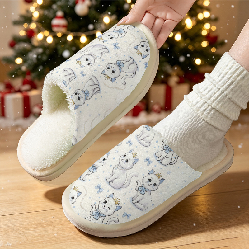 [gedrukt ontwerp - niet gestructureerd] leuke pantoffels met kattenhoedjes, modieuze dames slippers, unisex voor alle seizoenen, veelzijdige zachte comfortabele   slippers, essentieel voor reizen en cadeaus, dames schoenen