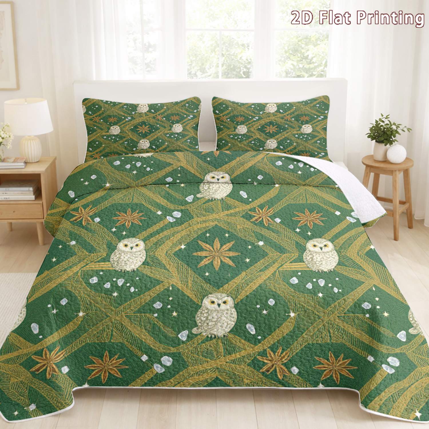 item picture latacaca 2d flat festive patterned bedspread quilt set winter christmas decor       bedroom guest rooms cooling blanket flat sheet lightweight comforter bedding 2 3pcs 1 bedspread 1 2 pillowcases room decor