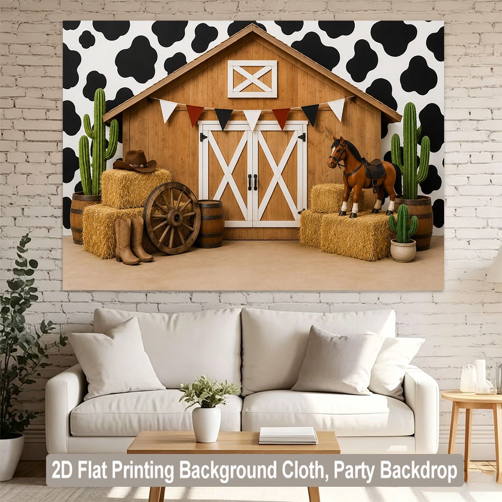 Country Style Barn Decorations Background Cloth Banner