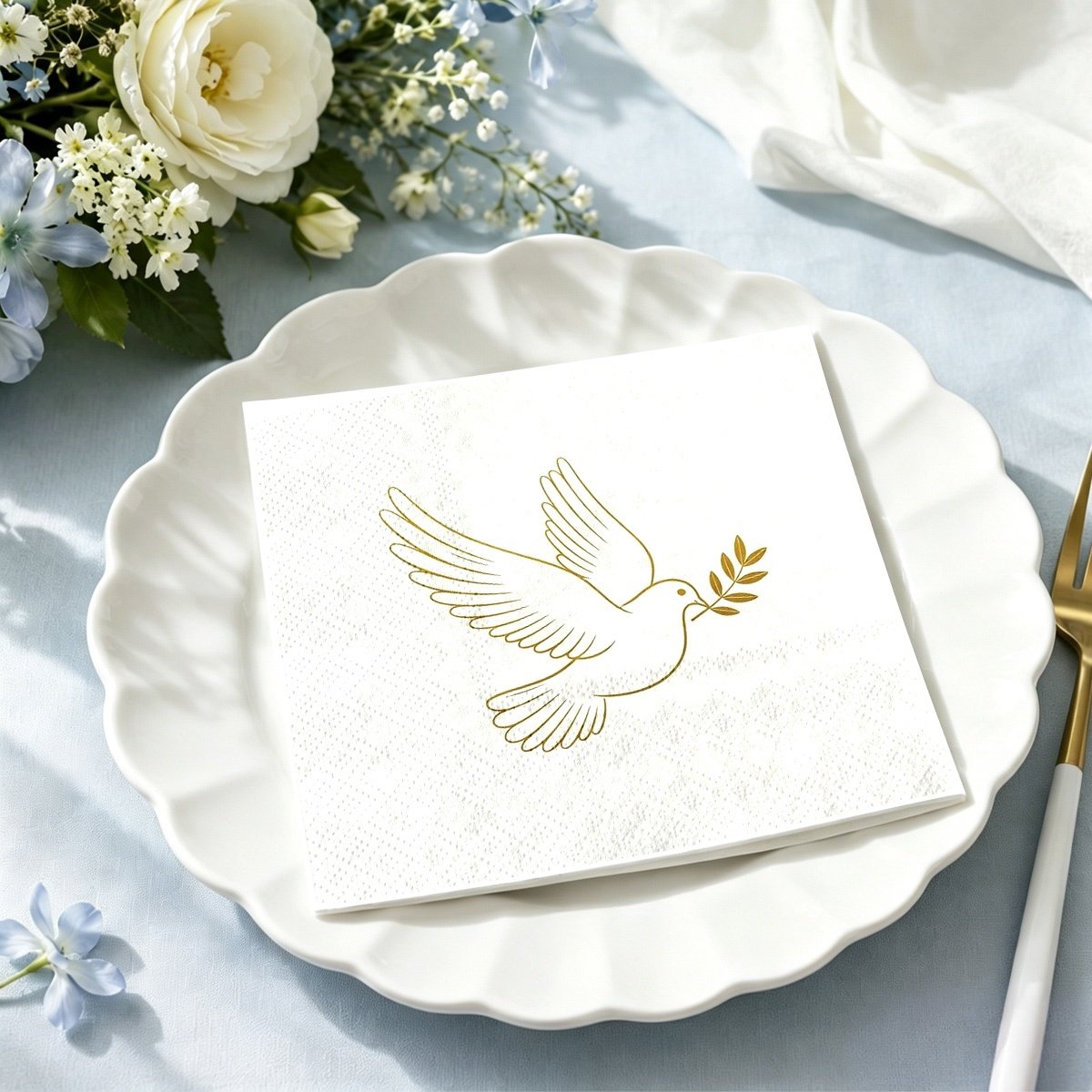 TEMU Lot de 20 serviettes de la Paix pour , anniversaires, goûters - Décoration de table avec , serviettes décoratives en papier 2 épaisseurs pour