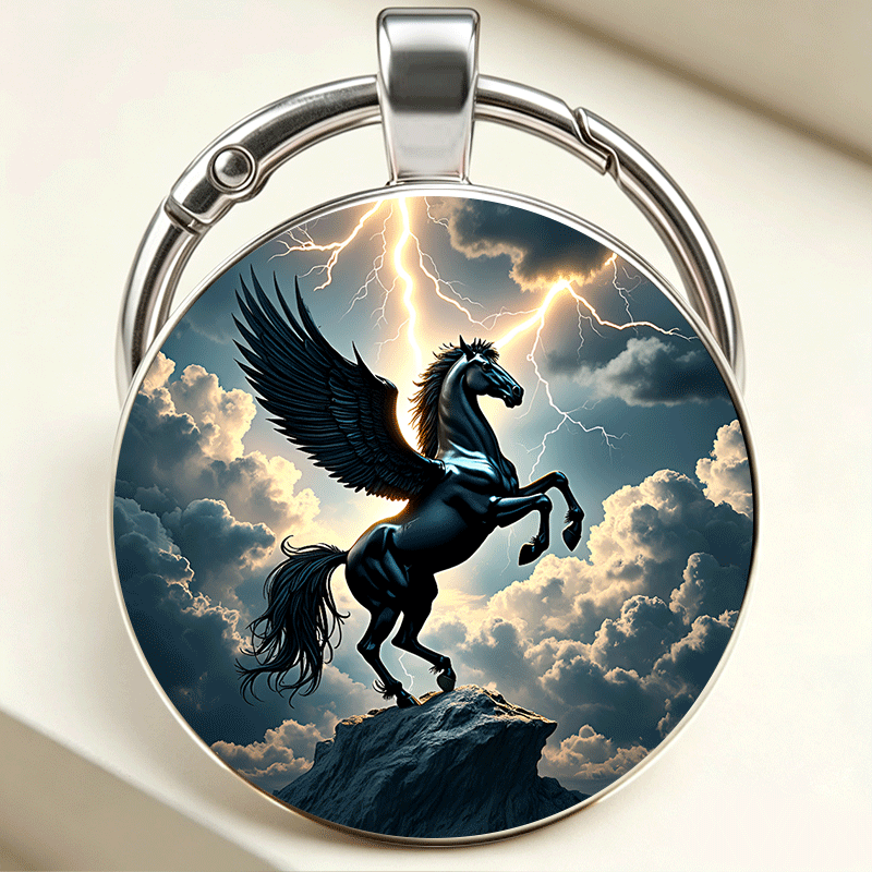 item picture 2d flat keychain gothic dark style   riding lightning theme key chain   and   pattern sense of mysterious power suitable for car keys backpack pendant daily accessory halloween christmas and birthday gift