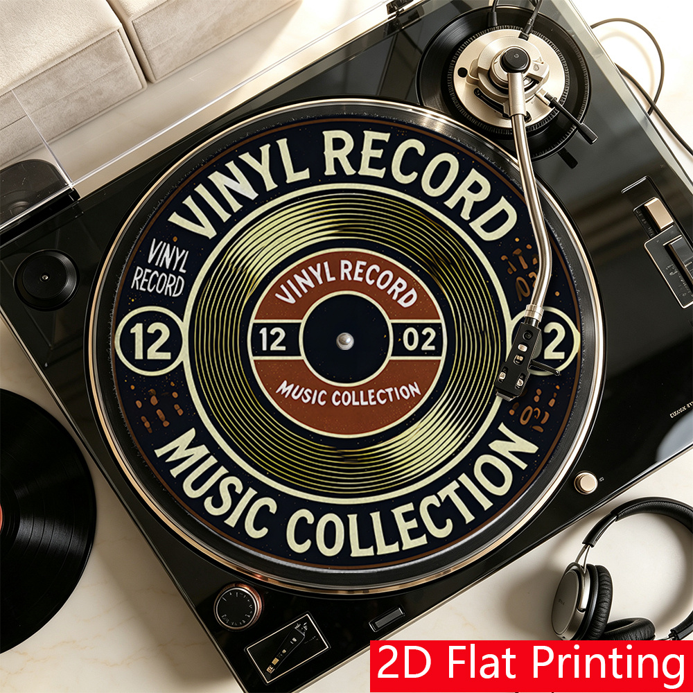 TEMU Tappetino per dischi in da 1 pz con stampa piatta 2D, di dischi musicali, tappetino ammortizzante, slipmat per migliorare la qualit� del suono e