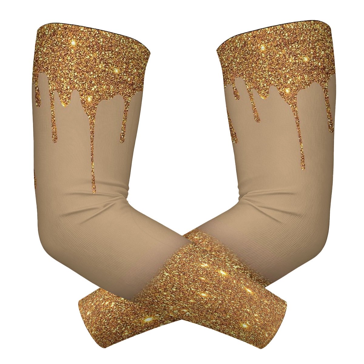 TEMU Une paire de manchettes de luxe éblouissantes dorées pour la randonnée, le cyclisme et les sports de compression, de en fusion coulant le long